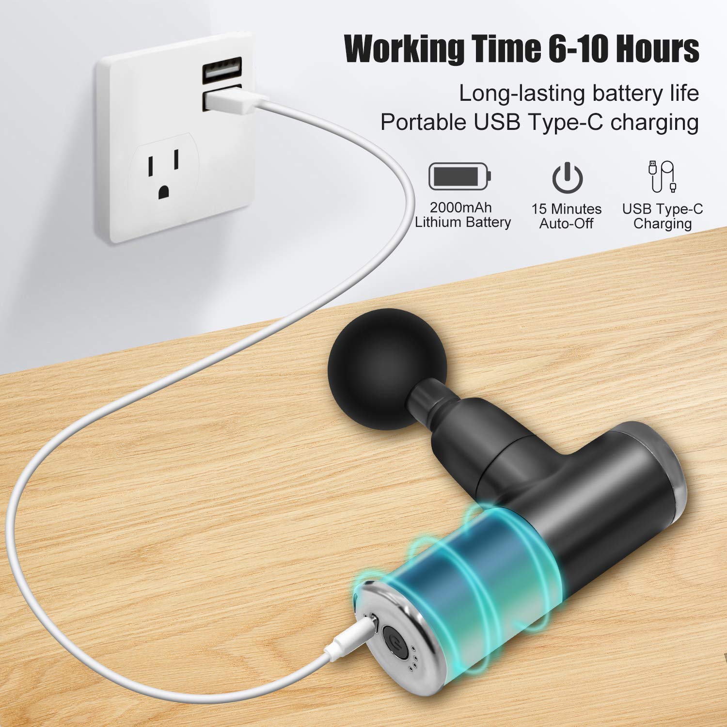 Super Mini Massage Gun, Percussion Deep Tissues Muscle Massager Compact Sports Travel Massage Gun Portable Handheld Massager Office Gifts Her Home Ath - View #6