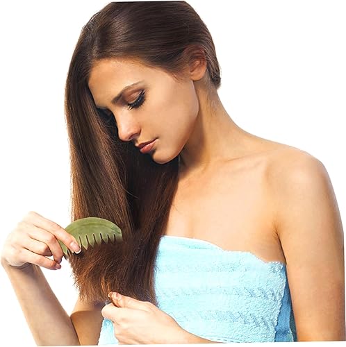Miniatura 2 de GLEAVI Peine de jade portátil, peine de jade, peine de jade natural, herramientas de masaje, raspador de masaje, herramientas de belleza, peine