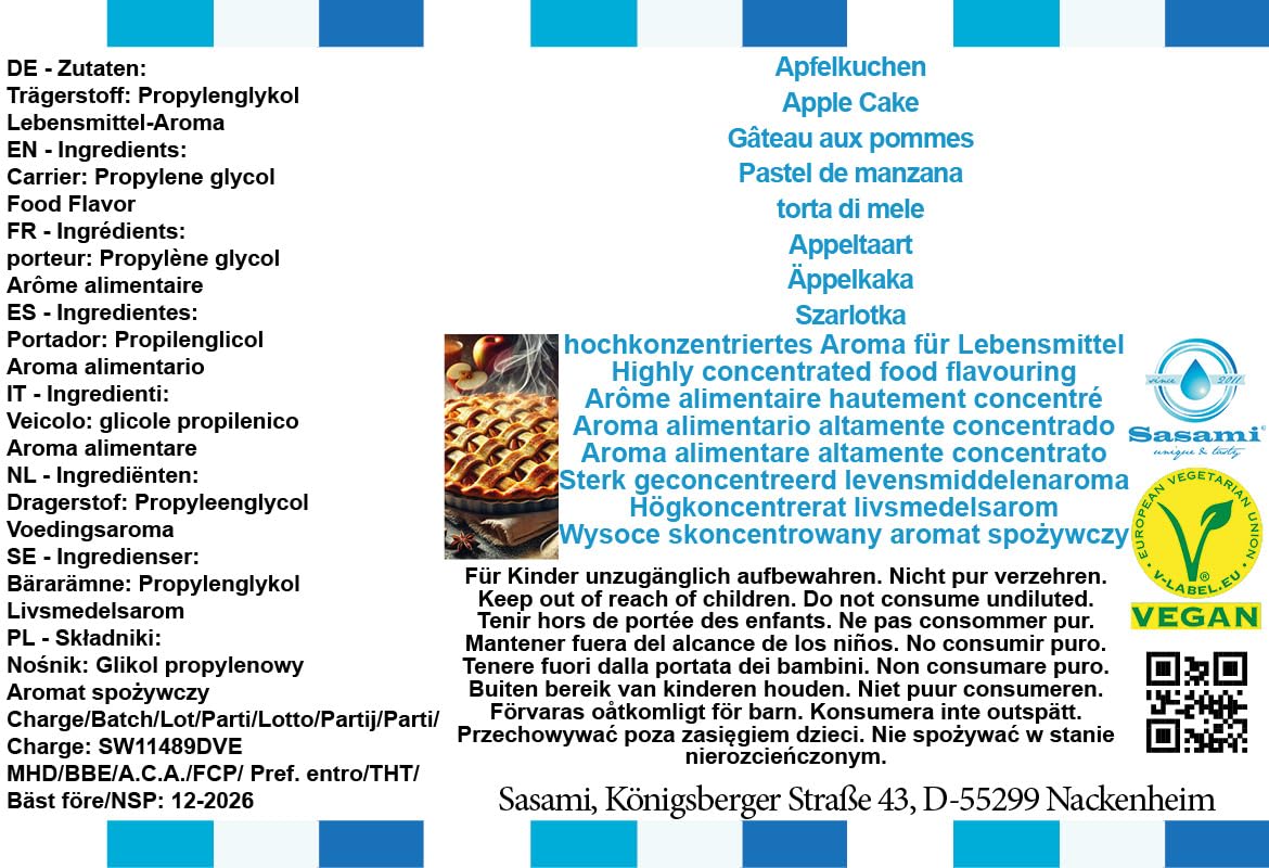 Szarlotka aromat koncentrat – Wegański – Sasami – 100ml