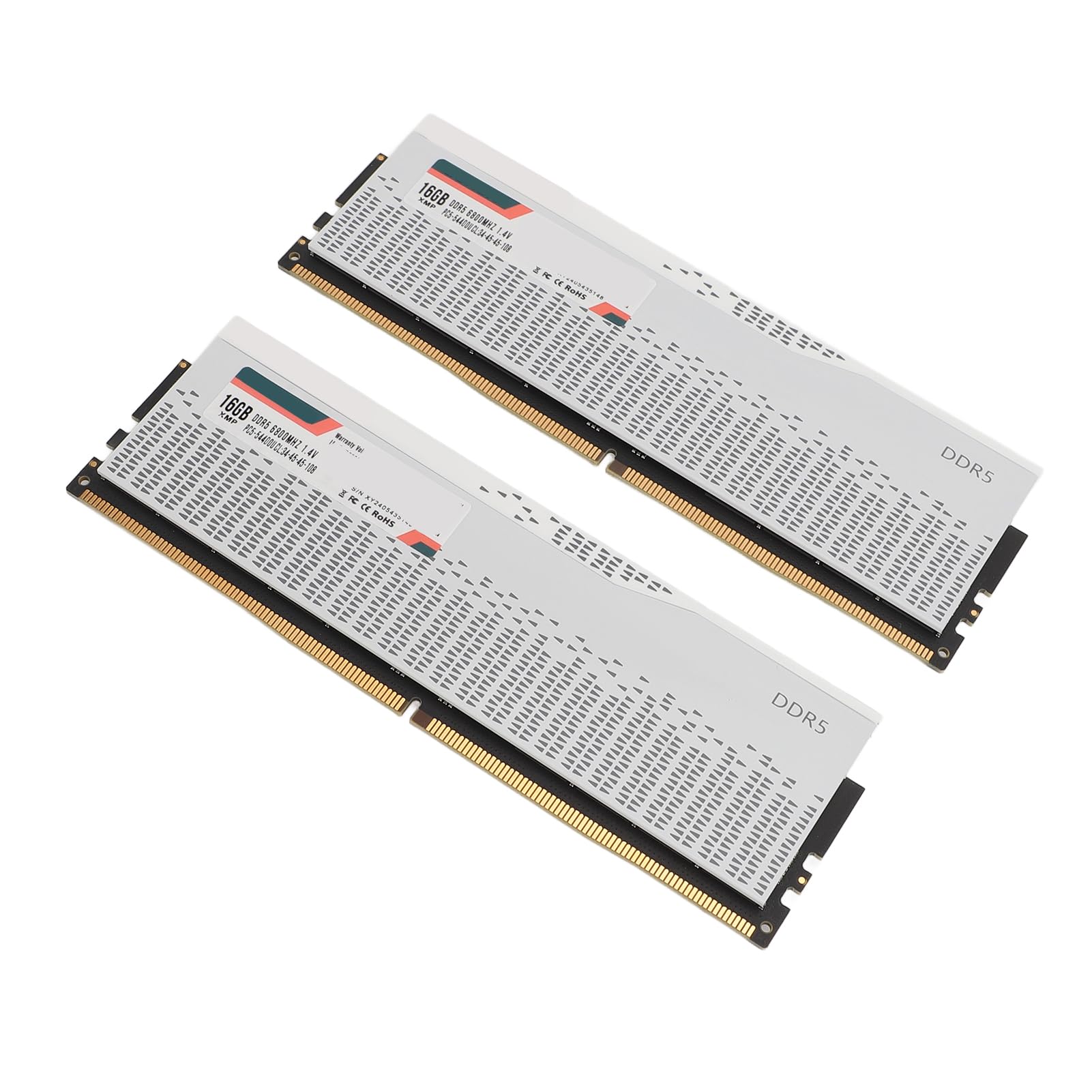 Pamięć RAM DDR5, moduł Pamięci 32 GB 6800 MHz PC5 54400U CL34, Urządzenie Obsługujące XMP3.0 i EXPO o Wysokiej Wydajności, Idealne do Komputerów Stacjonarnych