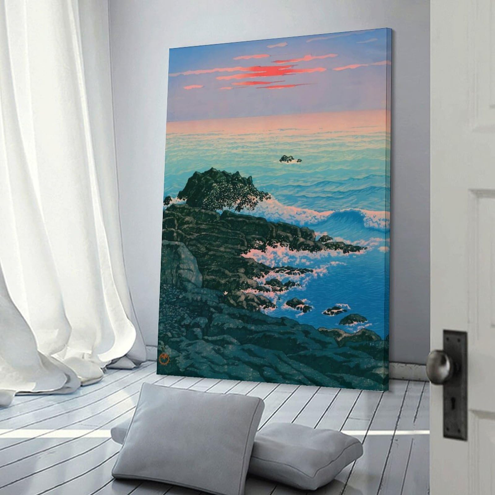 Junmoney Morning Sea Room Decor Wall Art, 20x30inch(50x75cm), for Home Office, Desk Area Or Studio, An Interior Accent for Desk Areas