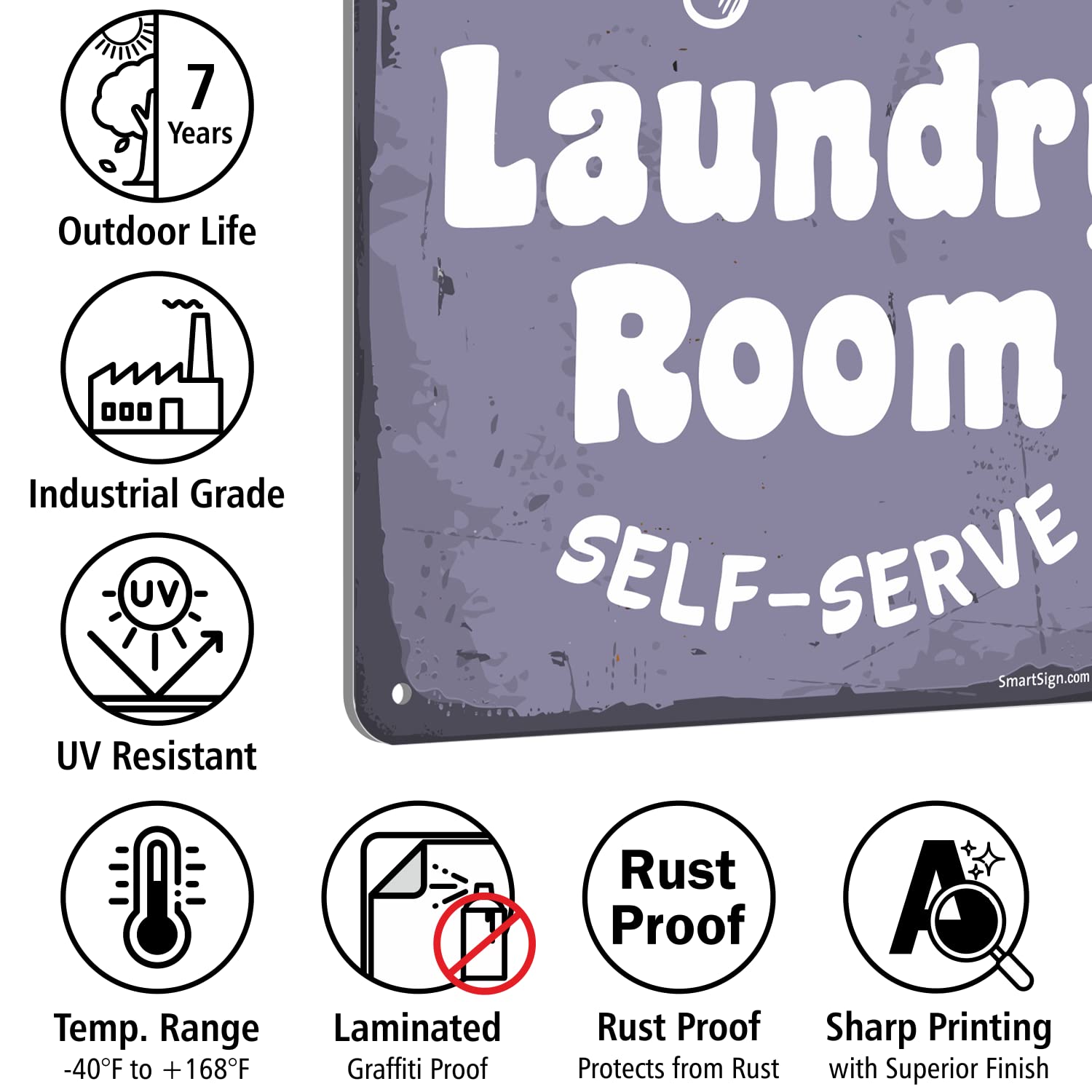 Amazon.com : SmartSign Laundry Room Open 24 Hr Sign, Self Serve