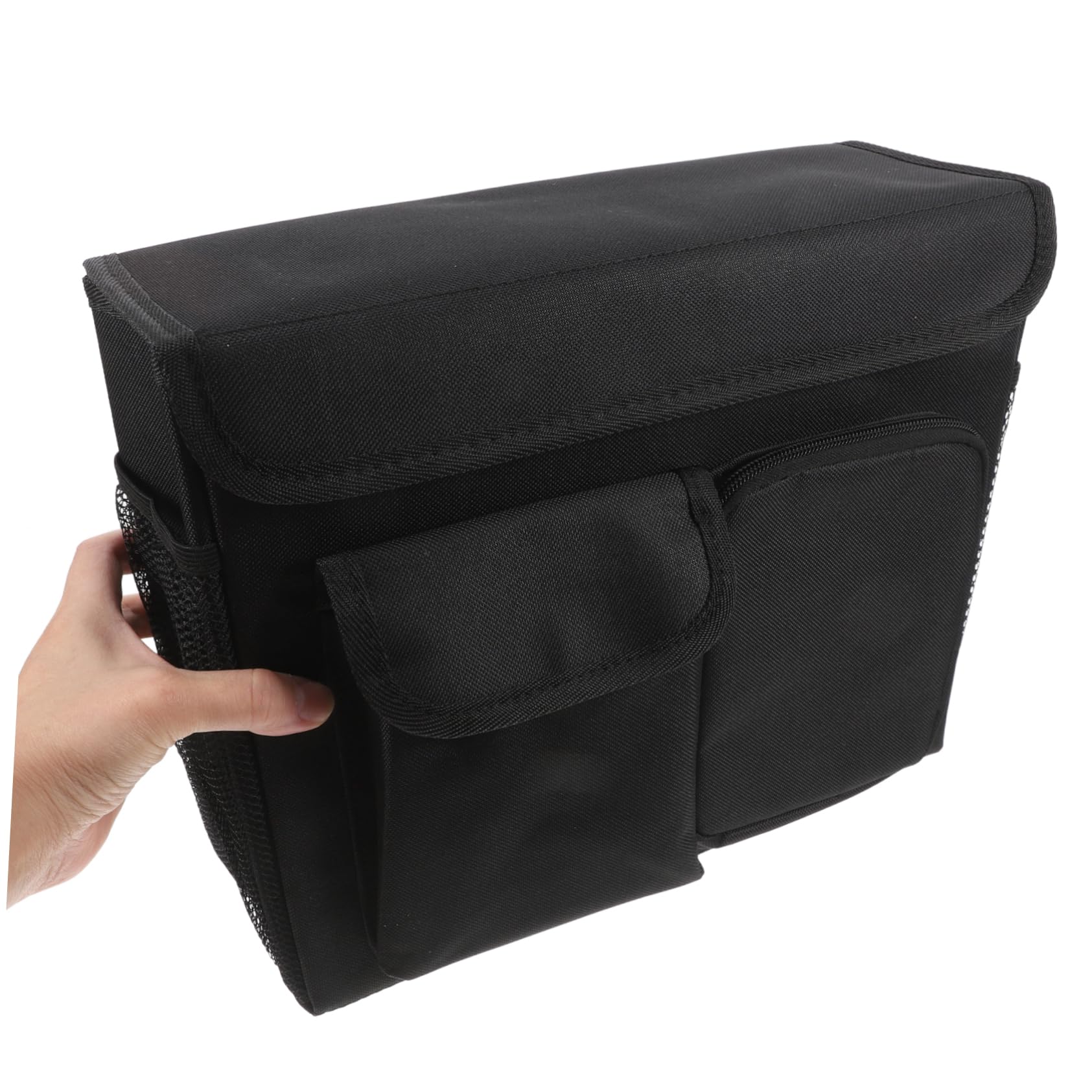 Borsa Laterale per Walker e Rollator Oxford Nero, Capienza Ampia, Tasche Pratiche, Facile da Installare per Anziani