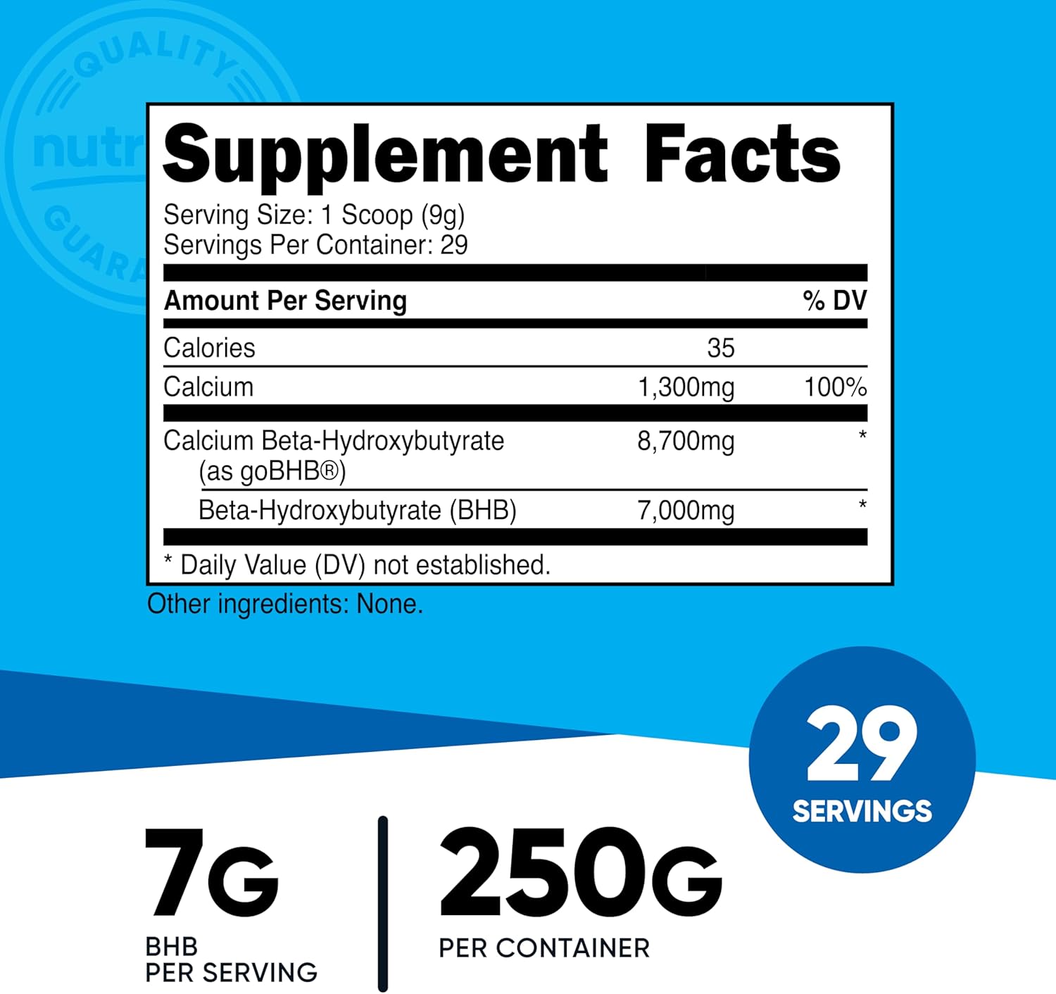 Nutricost Calcium BHB (250g) Unflavored - Calcium Ketone Salt - Non-GMO Gluten-Free