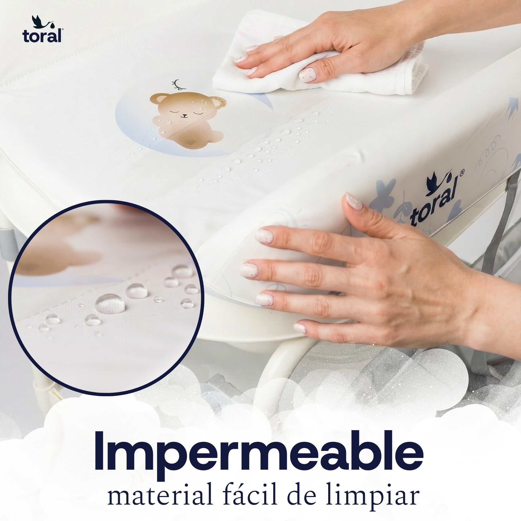 toral Bañera bebe plegable con cambiador y patas regulables - Bañera cambiador bebe plegable con termómetro, ruedas con freno y almacenamiento - Ideal para recién nacidos y bebés hasta 36 meses