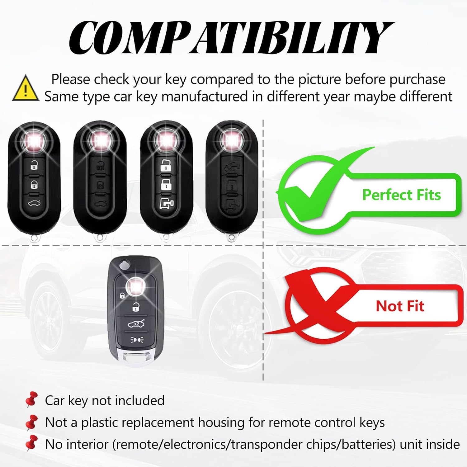 Juttzzei Protection Coque Clé Fiat, Pour Coque Cle Fiat 500 Brava Bravo Ducato Doblo Delta Fiorino