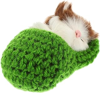 FOMIYES Kids Toys Kids Toys Kids Toys Sleeping Cats in Slipper Fluffy Mini Kitten in Shoe Doll Toy Miniatures Sounds Sleeping Kitten Toy for Table Car Decor Gifts Green Soft Toys Soft Toys Soft Toys