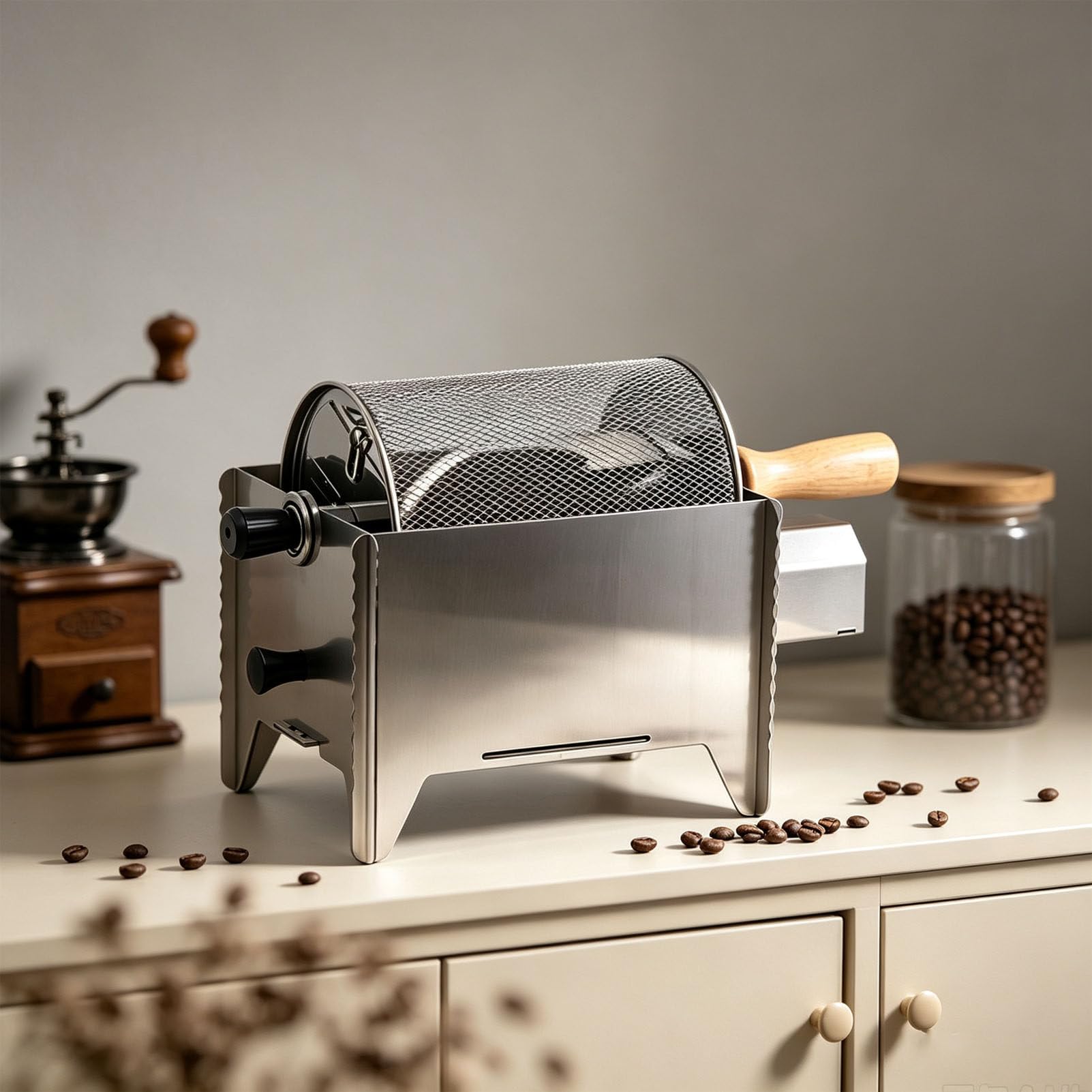 PioMue Detachable Stainless Steel Drum Home Roaster Machine Sieve