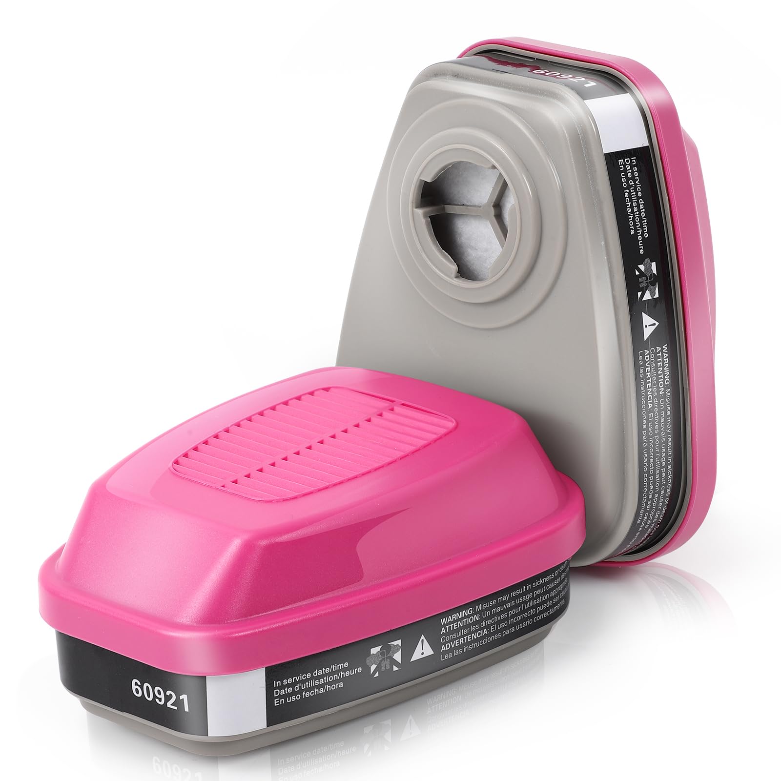 Respirator Filter Cartridges 60921, Dual Replacement Particulate Filters for Half and Full Face Respirator 6000 7000 FF-400 Series, Effective Filtering Organic Vapors, Chemicals,Dust - 1 Pair