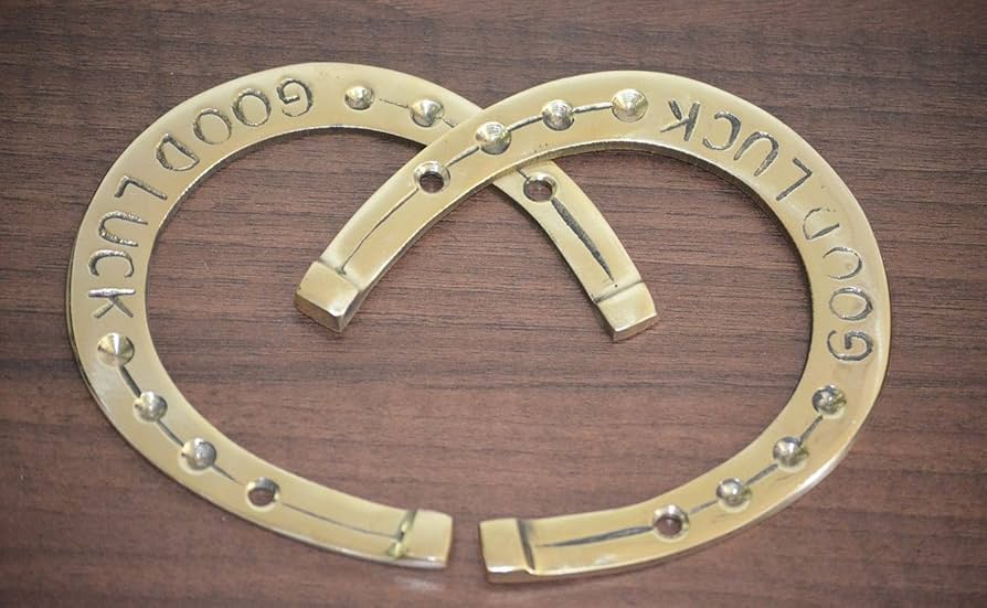 Lovely Ornate Brass Vintage Good Luck Horseshoe, Horseshoe