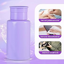 Push Down Pump Dispenser Bottles: Refillable Liquid Containers for Alcohol, Nail Polish Makeup Remover, Salon, Hospital, Travel Use