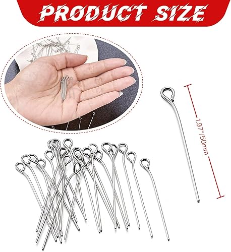 Vista 43 de 500 alfileres de cabeza plana para hacer joyas, de acero inoxidable, longitud de 0.98 pulgadas/0.984 in, horquillas planas para manualidades, aretes