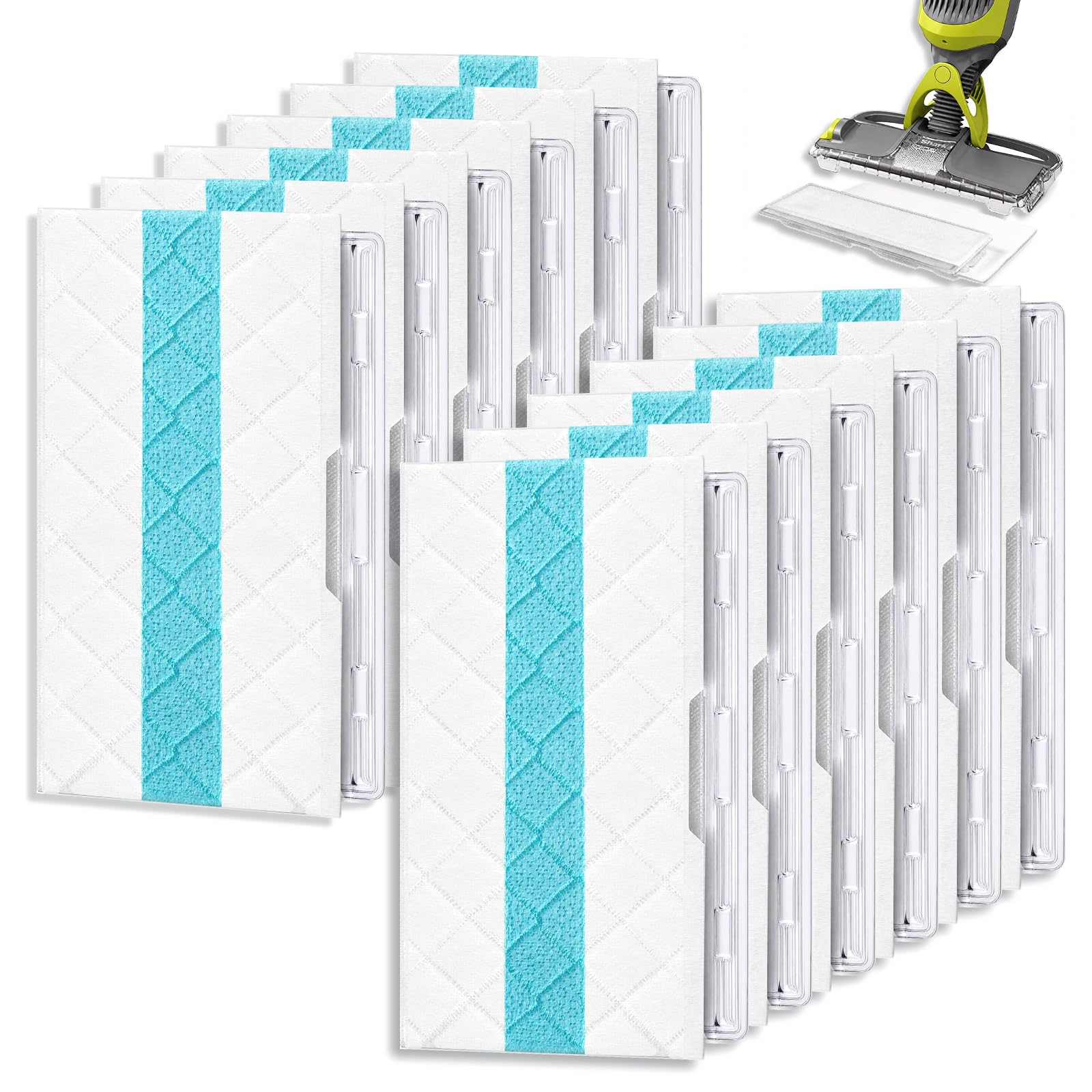 Margolongte 12-Pcs Disposable Replacement Pads Compatible with Shark VACMOP VM250 VM251 VM252 VM200 VM180 – Hard Floor Vacuum and Mop Refills