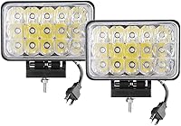 Vista 4 de Lightronic Luz antiniebla LED rectangular de 4 x 6 pulgadas para Jeep, camión y tractor, 6000 K blanco frío, haz combinado de inundación y punto