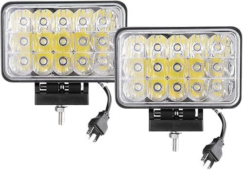 Miniatura 4 de Lightronic Luz antiniebla LED rectangular de 4 x 6 pulgadas para Jeep, camión y tractor, 6000 K blanco frío, haz combinado de inundación y punto,