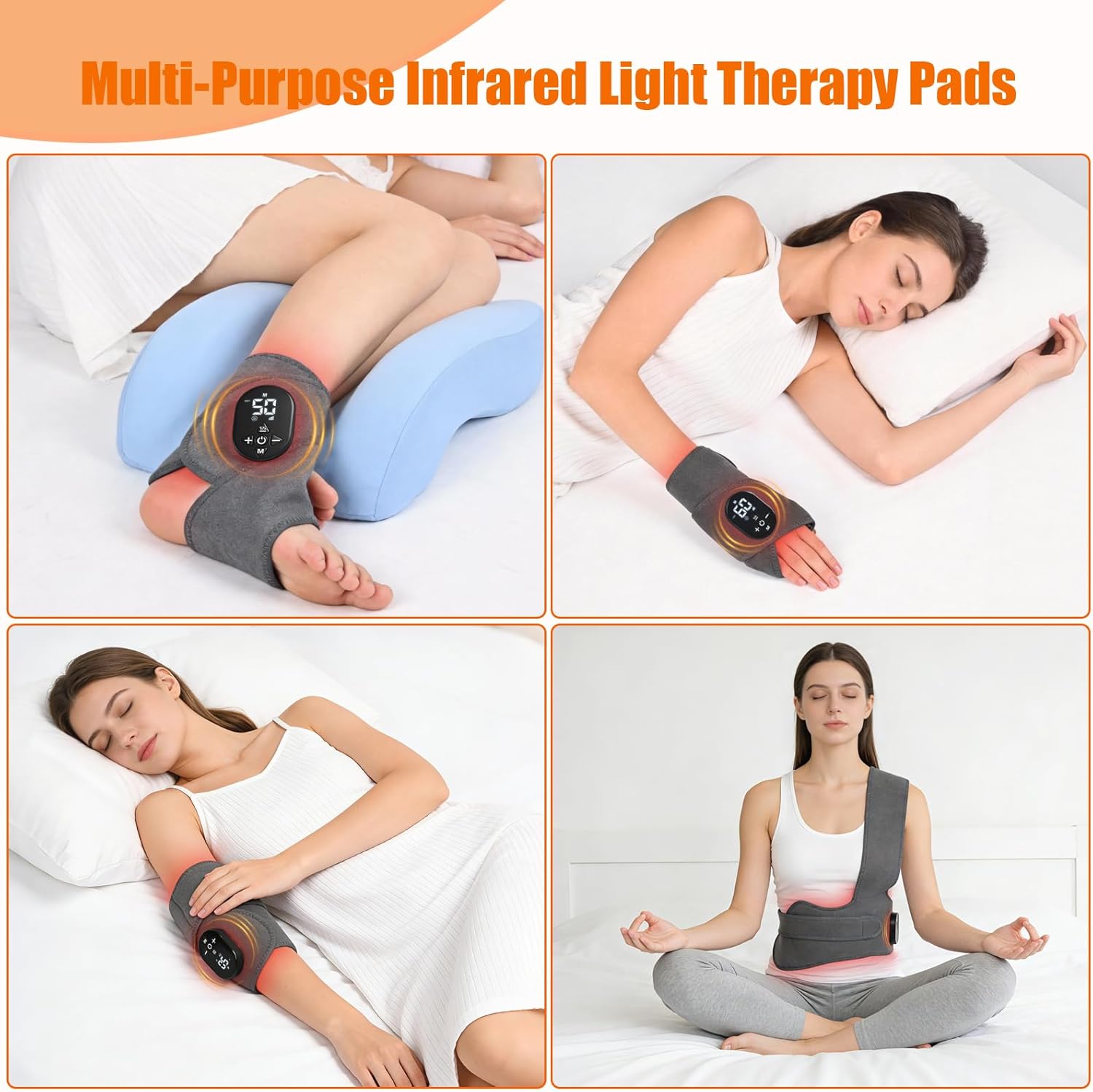 Foot Renew Massager for Neuropathy, with Red Light Therapy for Feet & Ankle, Infrared Neuropathy Foot Massager with Heat, 8 Massage Modes, 20 Intensity Levels, Wearable Ankle & Body Massager