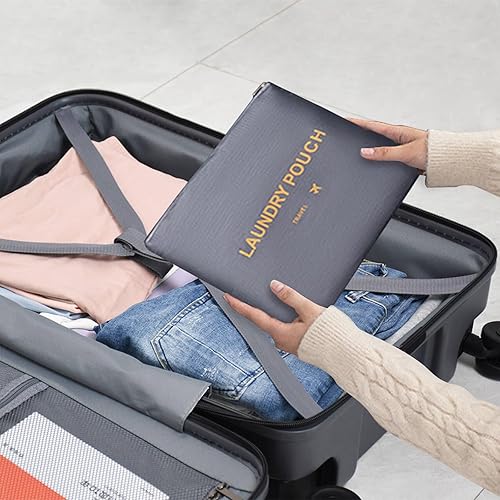 Miniatura 4 de Juego de 6 cubos de equipaje esenciales de viaje para equipaje de mano, organizadores de equipaje, maleta, accesorios de viaje, Juego de 3 bolsas