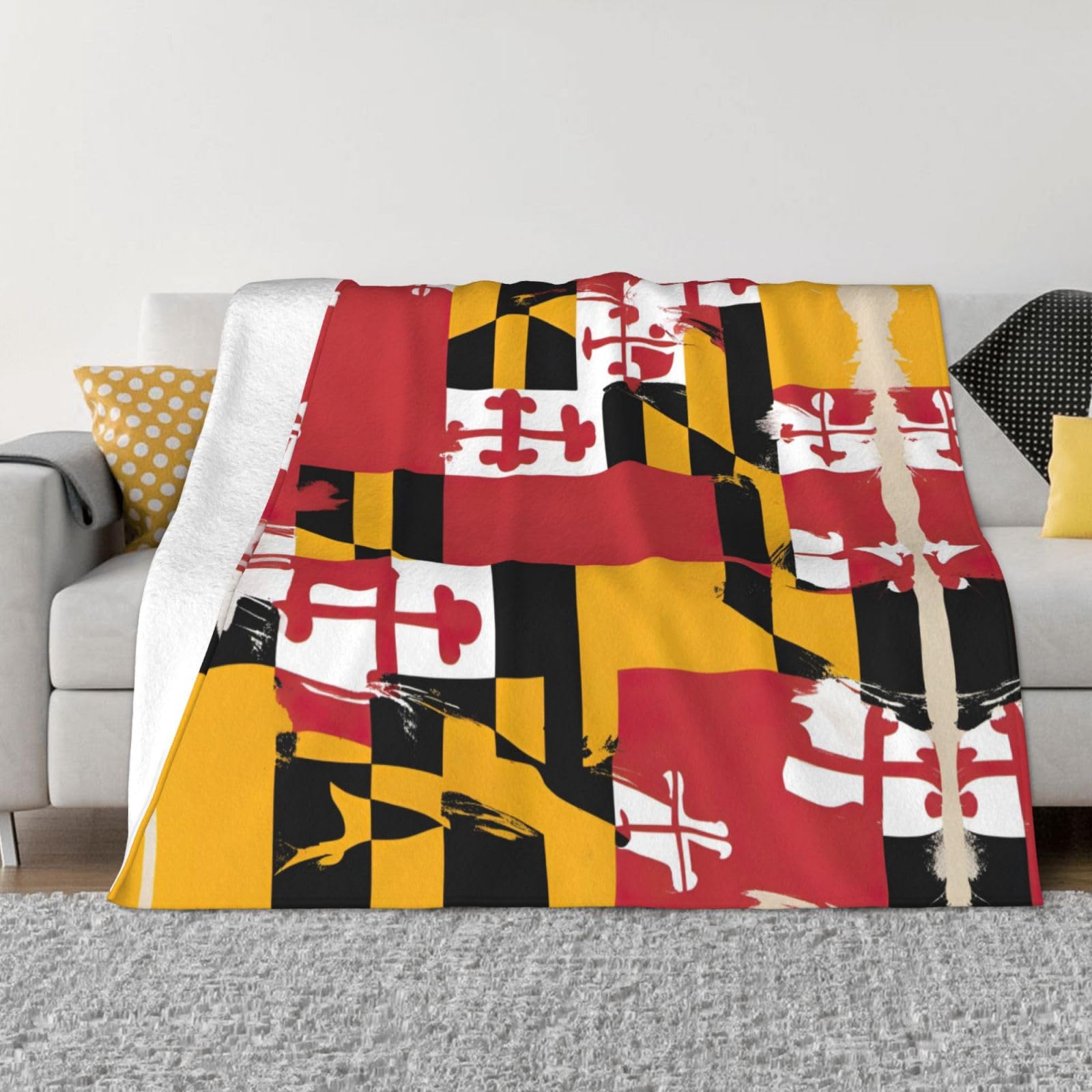 Couverture polaire en flanelle Maryland, plaid chaud pour lit et canapé