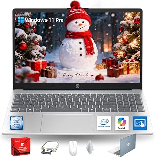 HP Touchscreen Laptop 2026 - Windows 11 Pro, 15.6" FHD Touch, Intel Core i3‑N305, Wi‑Fi6, Copilot AI, Long Battery Life, Business Laptop for Study & Work, w/Redragon Kit, Blue, 16GB RAM, 512GB SSD
