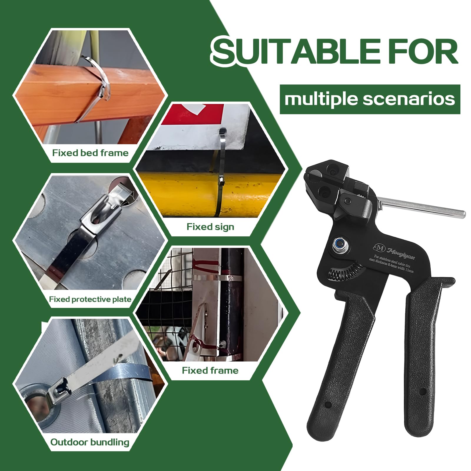 Metall-Kabelbinder-Set, enthält 200 robuste Edelstahl-Kabelbinder für den Außenbereich, geeignet für Maschendrahtzaun-Komponenten, Drahtgitterrollen, Auspuffrohrwicklungen, Geflügelzäune, Bootsbau usw