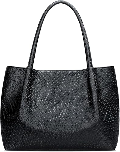 Miniatura 14 de KKXIU Bolso de mano para mujer, bolso de hombro de cuero vegano, bolsa de viaje de gran capacidad Negro,Negro02,marrón (02),Marrón2,Blanco