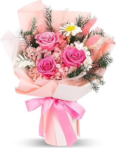 Miniatura 9 de Flores para entrega, regalos para el día de San Valentín para ella, ramos de flores preservadas, regalo de cumpleaños de rosa rosa para mamá,