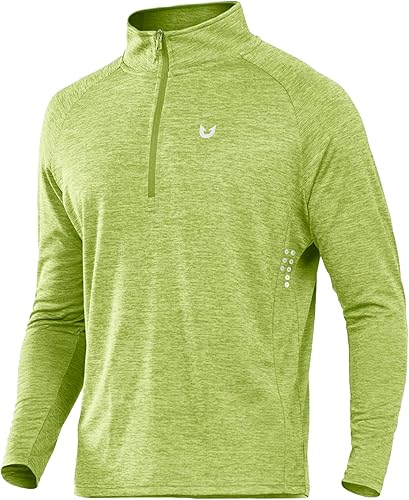 NORTHYARD - Camiseta de correr para hombre, manga larga, cremallera de un cuarto, sudadera que absorbe la humedad, secado rápido, camisetas