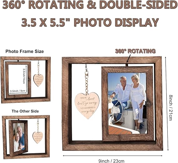 TourKing Memorial Photo Frame, Rotating Photo Frames, Sympathy Gifts for Loss of Loved One, Bereavement Gifts, Memorial Gift For Mum Dad Friends