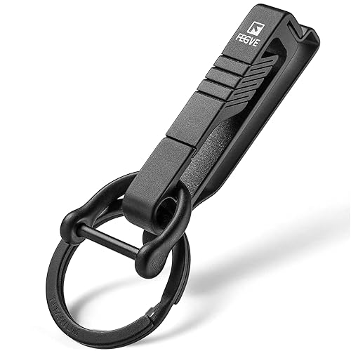 FEGVE Key Belt Clip, Titanium Belt Key Holder Carabiner Keychain