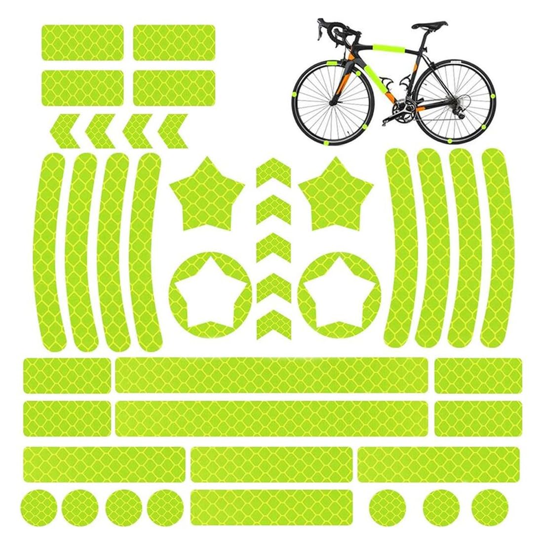 Adesivi Catarifrangenti Tsathoggua 42 Pezzi | Impermeabili Per Bici, Caschi, Auto | Visibilità Notturna - Foto 10