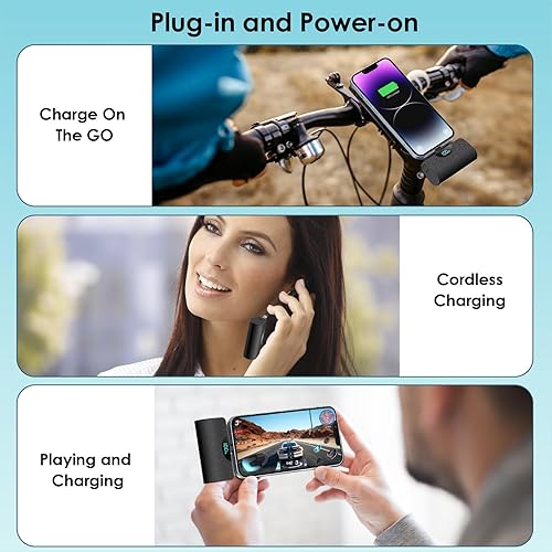 Miniatura 7 de Mini cargador portátil para iPhone 15, banco de energía USB C de 5200 mAh actualizado, pantalla LCD, cargador de batería Android compatible con