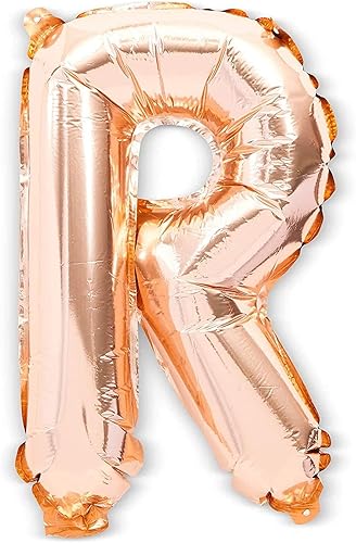 Miniatura 4 de Sparkle and Bash Guirnalda de globos de oro rosa para fiesta de cumpleaños (letras de aluminio, juego de 33 piezas) - Globos