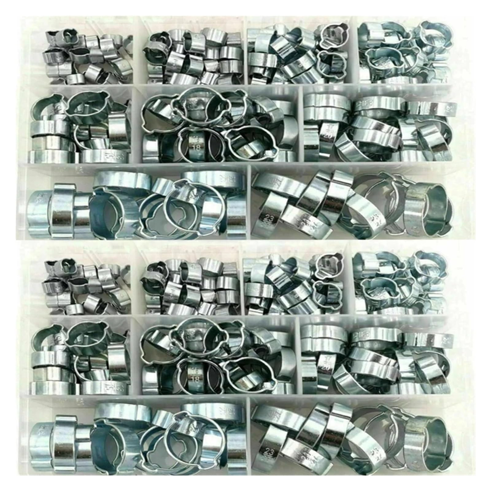 175 Pz 7-27mm Fascetta stringitubo Doppie orecchie Morsetto A vite senza fine Tubo dell'acqua del carburante Morsetti for tubi Clip Tubo flessibile del carburante Morsetti Kit
