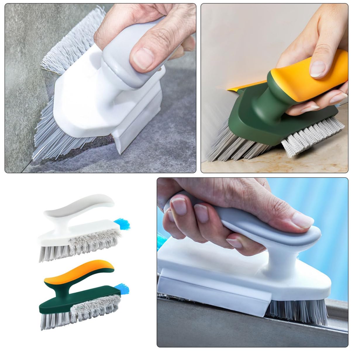 Ciieeo Juego De 5 Cepillos De Limpieza De Mano con Mango Ergonómico para Azulejos Y Baño Diseño Japonés para Cocina Hogar Suelo 2 Unidades X 5