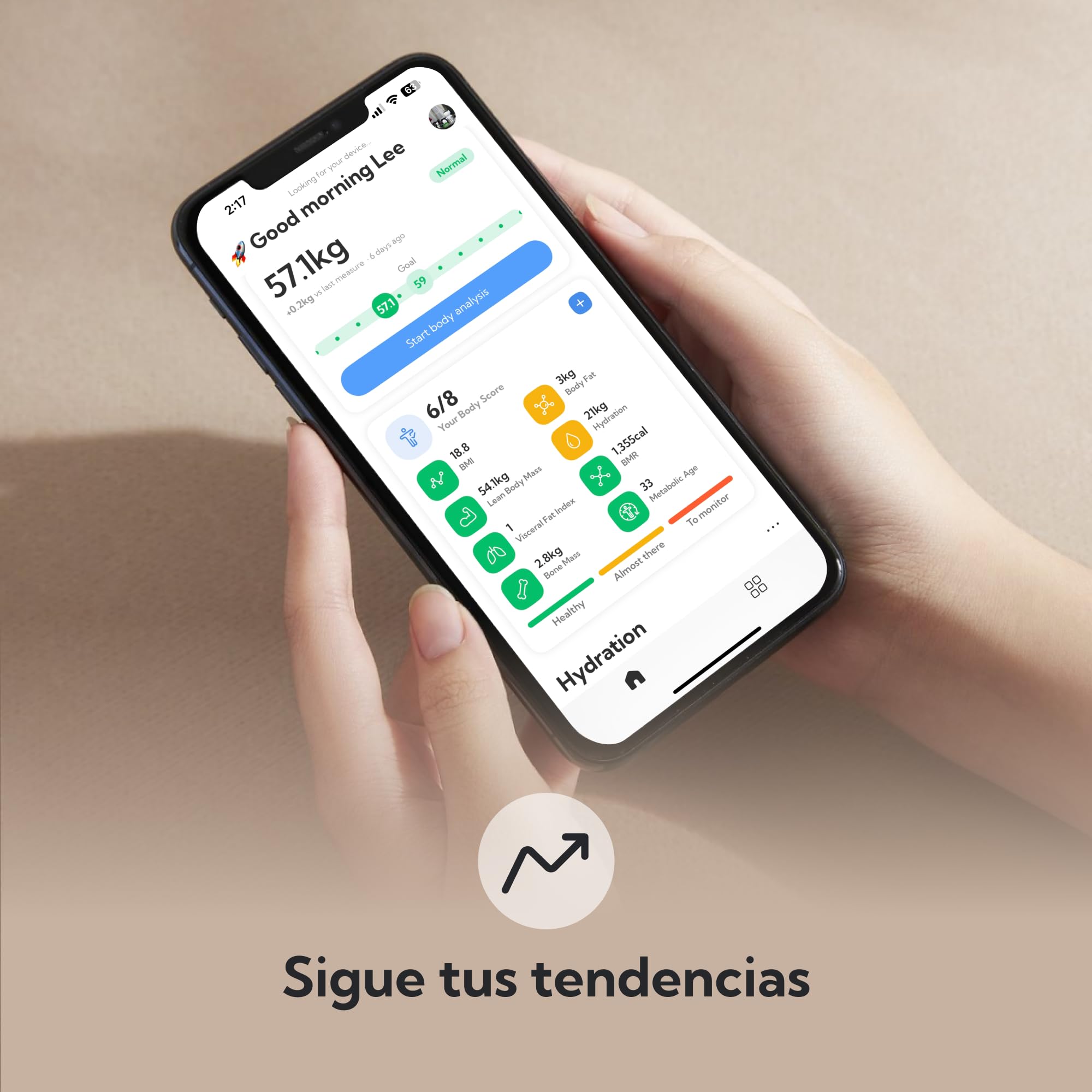 NOERDEN - Báscula Inteligente VITA - Báscula de Peso Corporal - Tecnología Step-On, Bluetooth, Pantalla LED y Vidrio Templado - Analiza 13 Métricas Corporales - Blanco