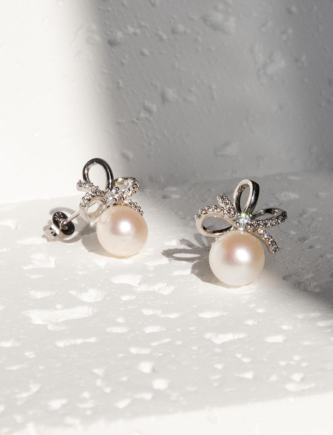 Minimalist Pearl Stud Earrings for Women - Classic 6.5-9mm Freshwater Pearl Earrings in Sterling Silver, Hypoallergenic Everyday Earrings, Office & Professional Jewelry Gift - Image 4