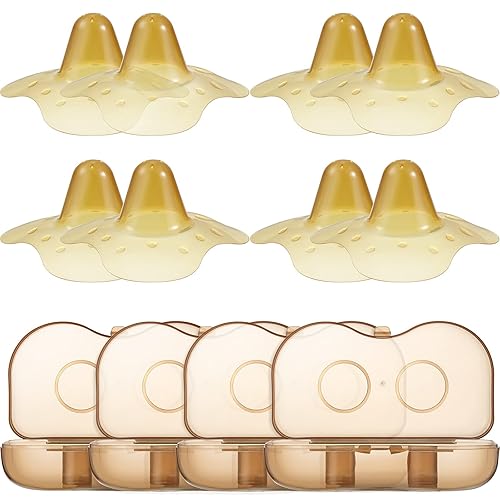 8 protectores para pezones de contacto protectores para pezones Everters con estuche de transporte extensor de pezón de silicona sin BPA para