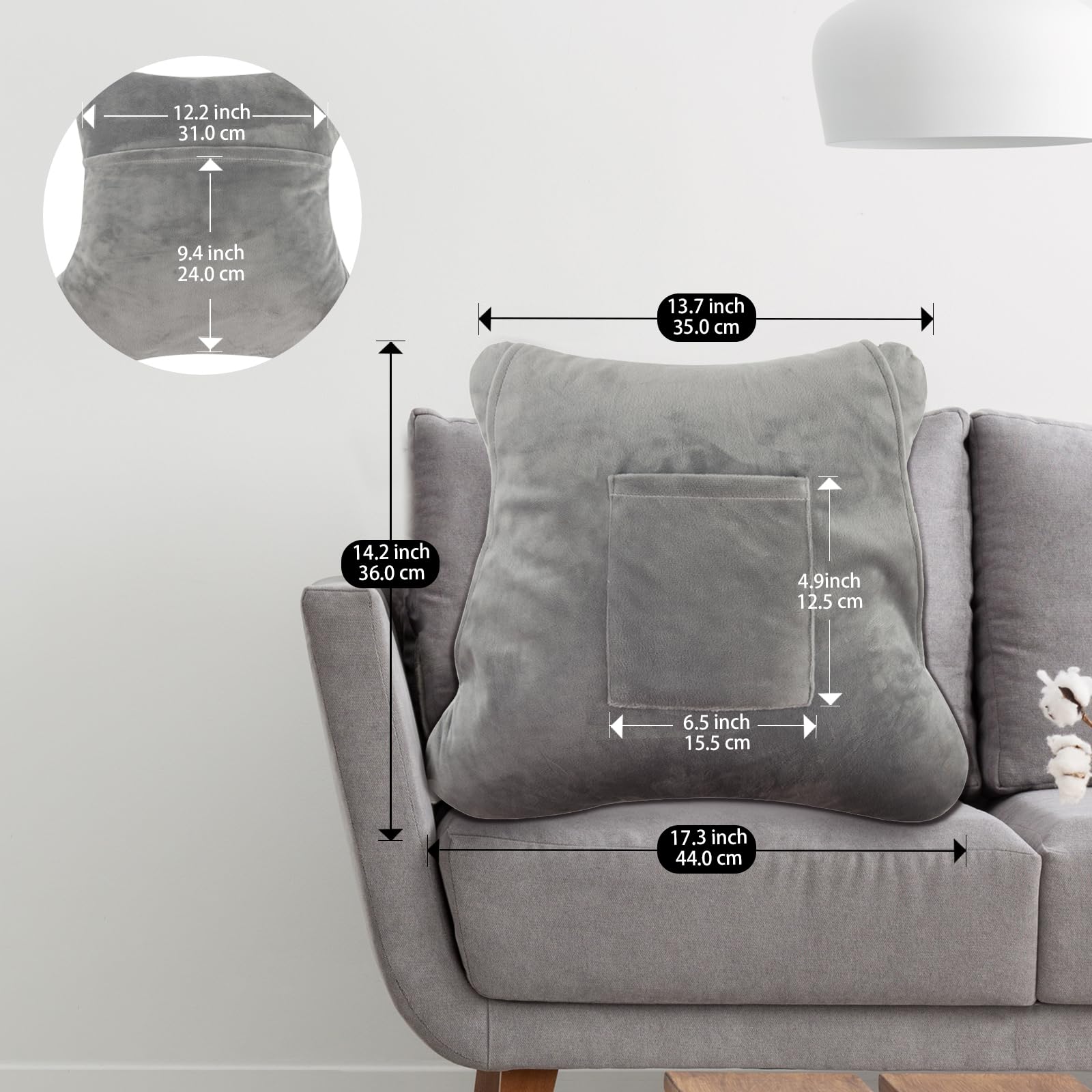 ALNKDH Hysterectomy Pillow- Super Comfy Shock Absorbing Post Mastectomy Pillow,With Pocket For Ice/Hot Packs After Hysterectomy C-Section Abdominal Surgery-Post Surgery Gift for Women - Image 2
