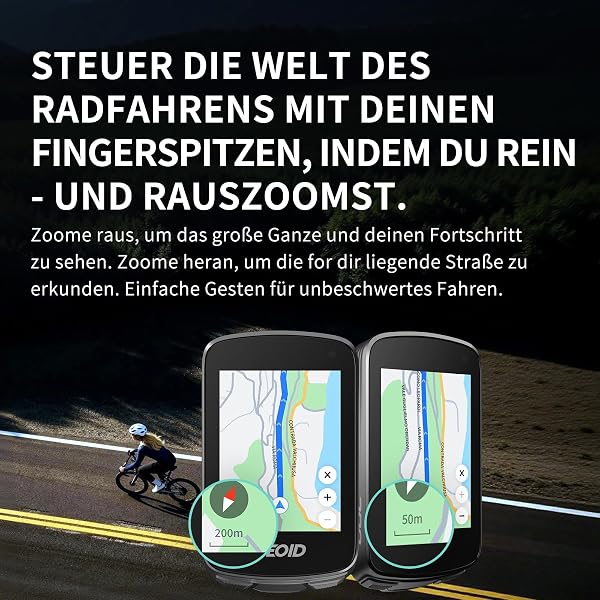 GEOID CC700 Pro GPS Fahrradcomputer mit 2,8 Zoll Touchscreen Farbbildschirm â Kabelloser Fahrradtacho mit Karten-Navigation, ANT+ & Bluetooth, IPX7 wasserdicht, 15-25 Std. Akkulaufzeit - 3