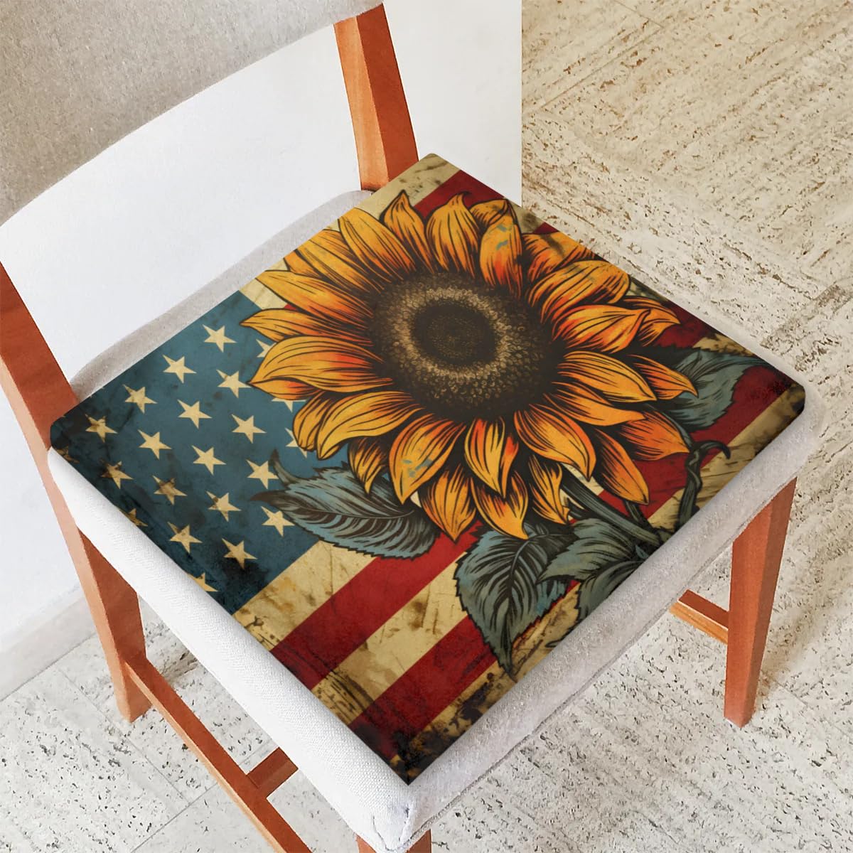 Amazon.com: Sabokido American Flag Sunflower Outdoor Chair