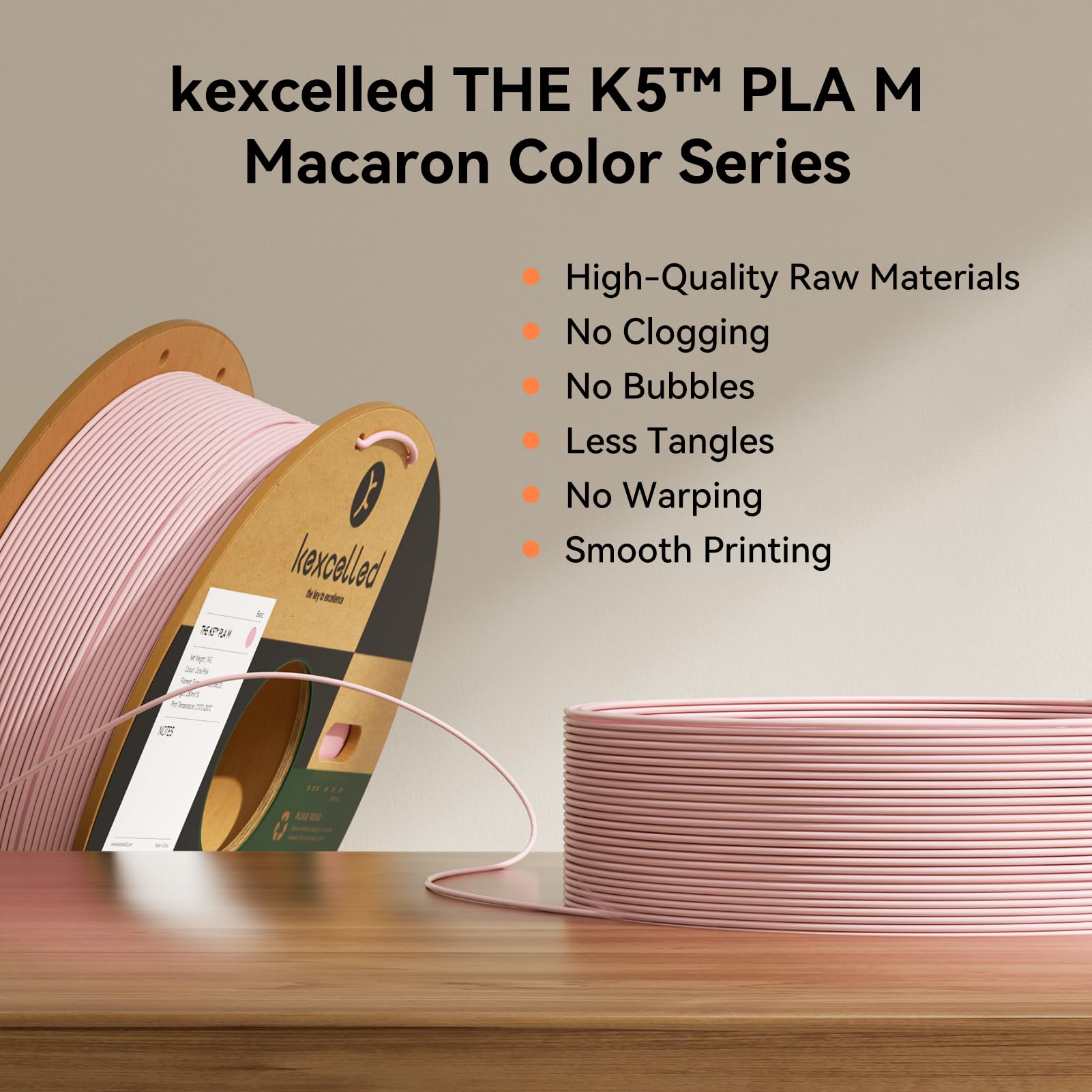 kexcelled PLA Mat Filamento per Stampante 3D 1,75 mm +/- 0,03 mm, Texture di Colore Matta, Adatto a Moltissime Stampanti FDM, Bobina da 1 kg (2,2 lbs), Blu Ghiaccio