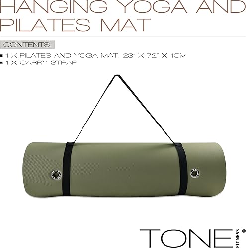 Miniatura 2 de TONE Fitness Tapete de yoga colgante, tapete de pilates, tapete de ejercicio para entrenamientos en casa con correa de transporte patrón en V