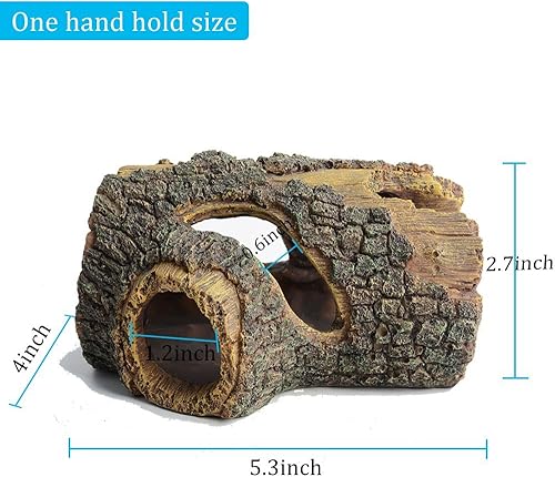Miniatura 5 de hygger Betta Log - Adorno hueco de resina para tronco accesorios de peces Betta decoración de acuario decoración de casa de madera decoración de