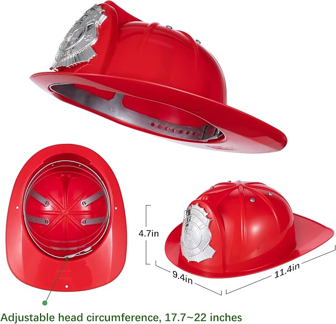 Disfraz completo de bombero para niños 6-7 años rojo miniatura 3