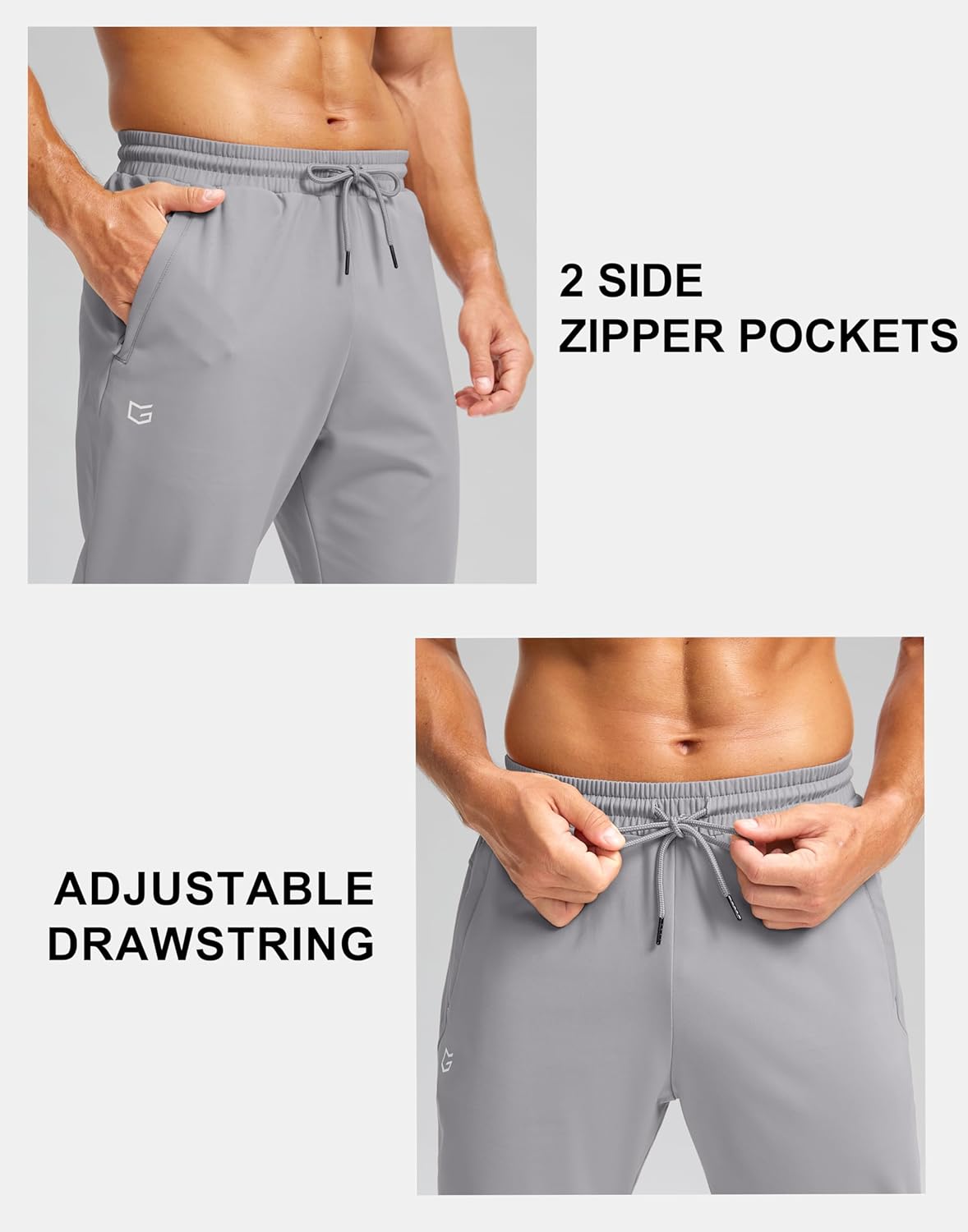 G Gradual Men's Fleece Joggers with Zipper Pockets Winter Warm Pants Water Resistant Athletic Workout Gym Sweatpants for Men - Image 6