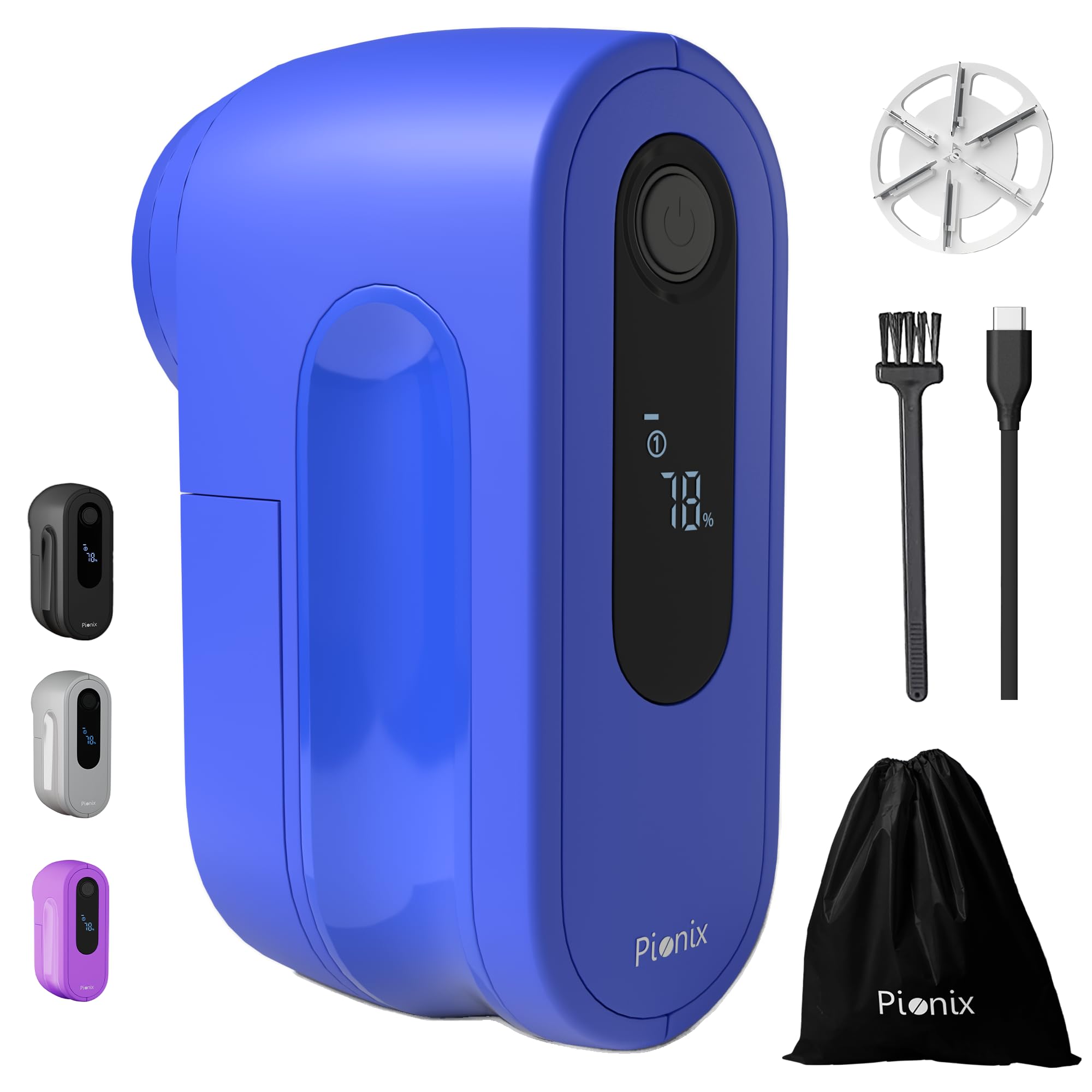 Rasoir électrique rechargeable Pionix pour tissus et ameublement bleu