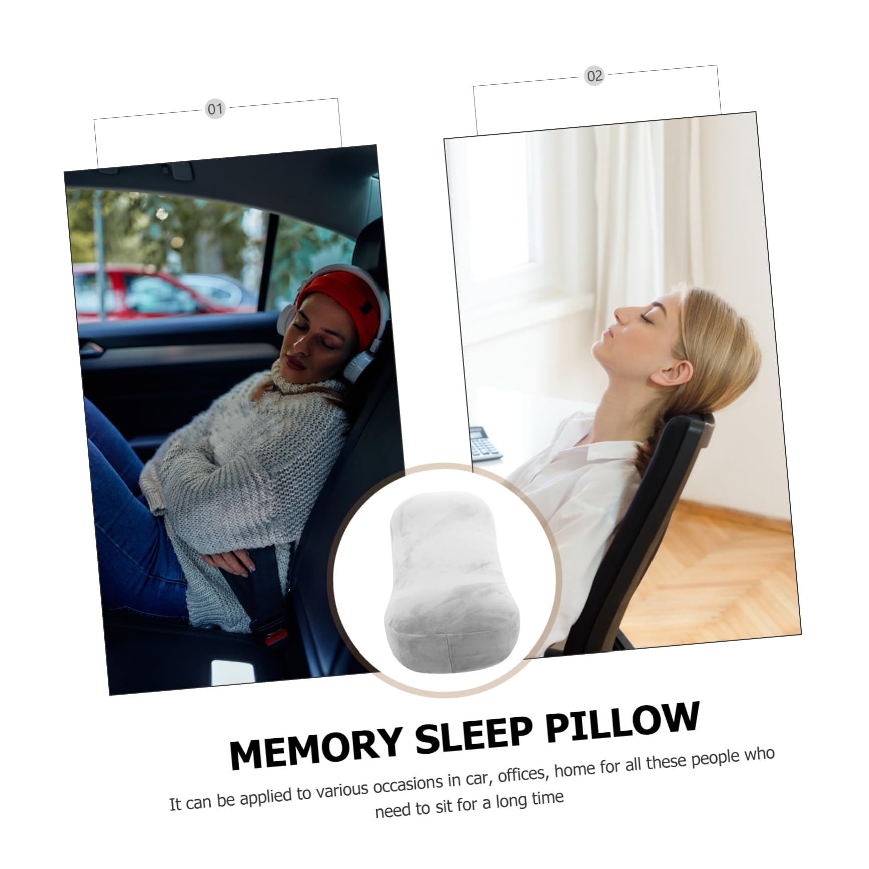 ABOOFAN Almohada de Viaje Portátil de Espuma Viscoelástica Mini 1 Pieza