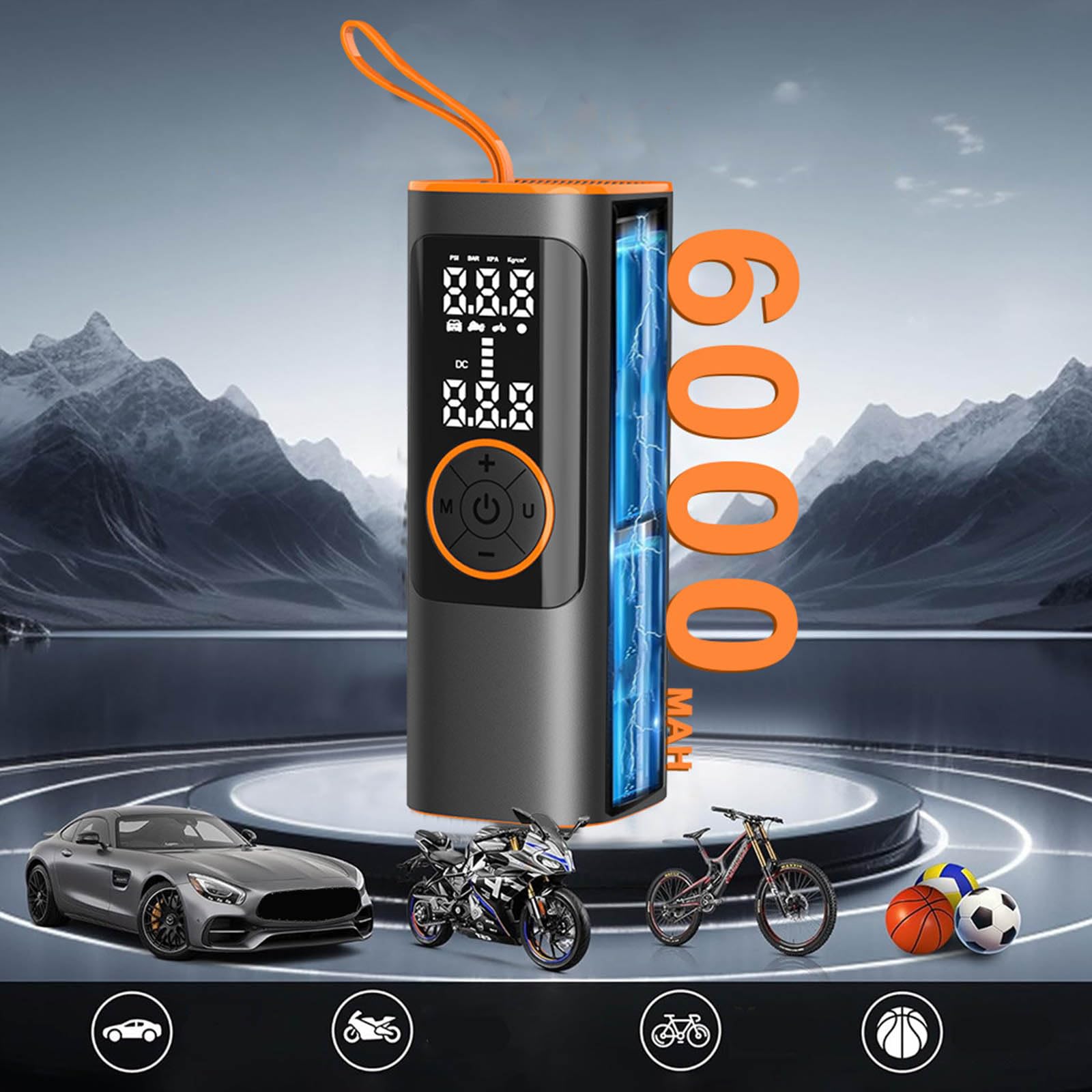 Pompe di Aria Ricaricabili Gonfiatore Pneumatico Portatile Digitale Cordless Auto Gonfiatore per Pneumatici per Moto