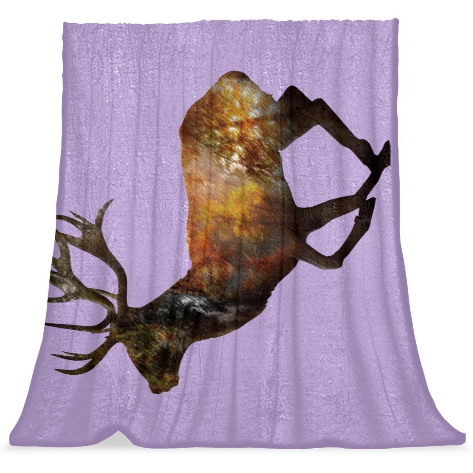 Couvre-lit wapiti de dessin animé doux et moelleux pour lit d'enfant