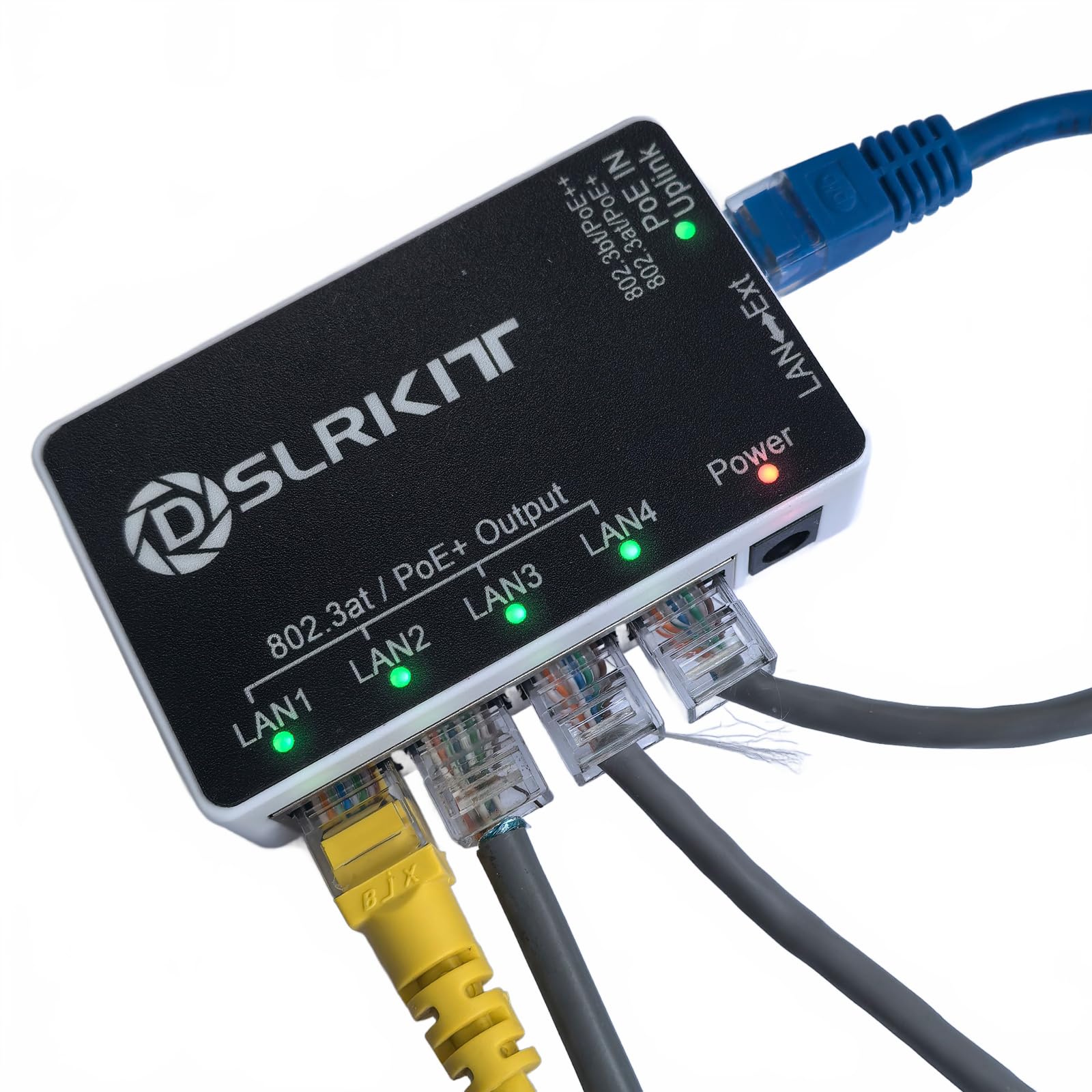 PoE++ 90 W 5-portowy (1 wejście PoE - 4 wyjścia PoE) Gigabit PoE Pass-Through Switch PoE Extender Cascade Repeater 802.3bt